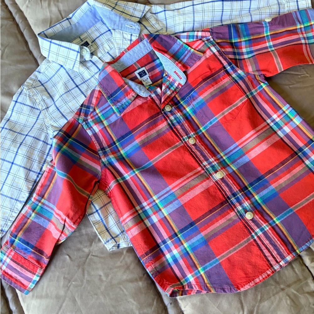 Janie and Jack Vibrant Plaid Button Down Shirt